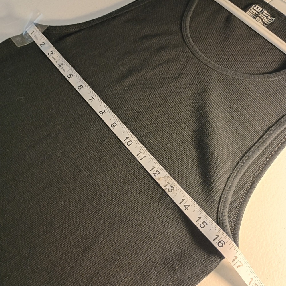 Old Navy Womens XXL Ribbed Tunic Tank Top Black Lettuce Hem 100% Cotton Scoop - Picture 4 of 5